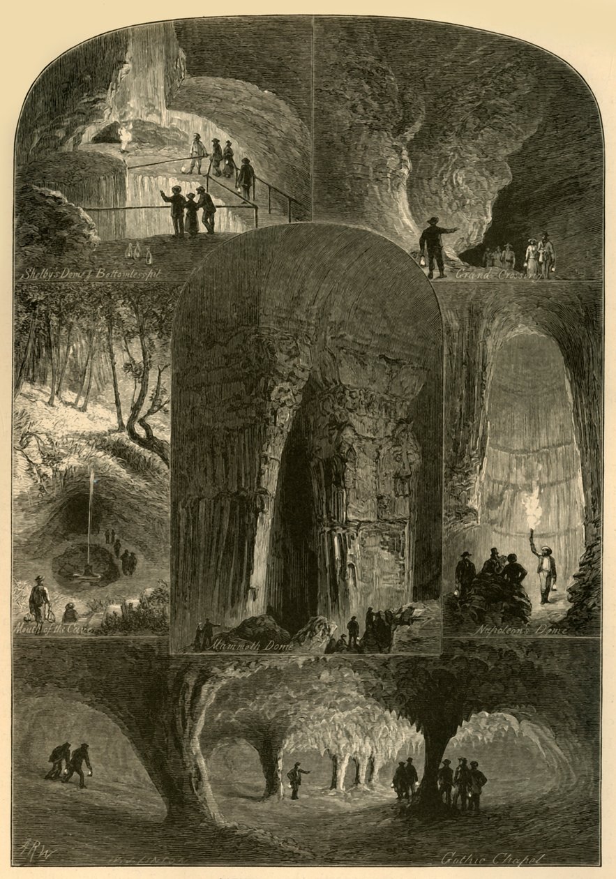 Scènes dans la grotte Mammoth, 1874 - W. J. Linton