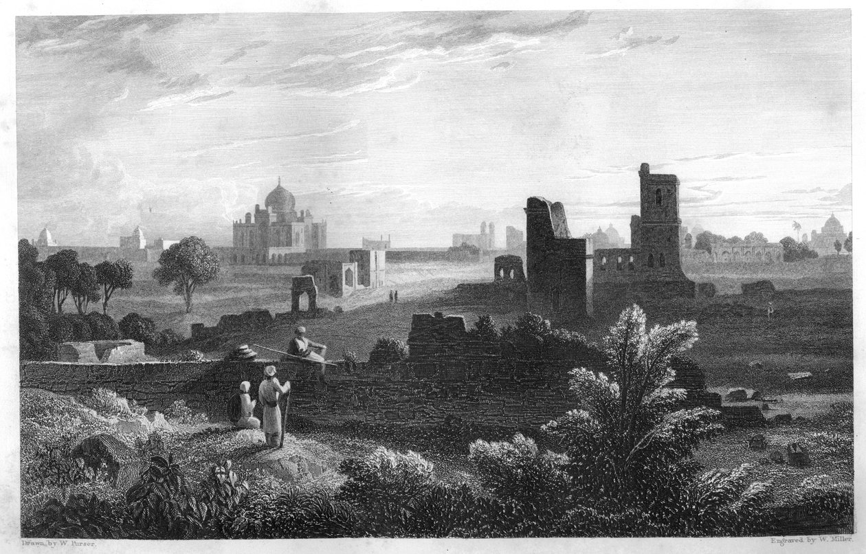 La tombe de Humayun, Delhi, Inde, vers 1860 - W. Miller