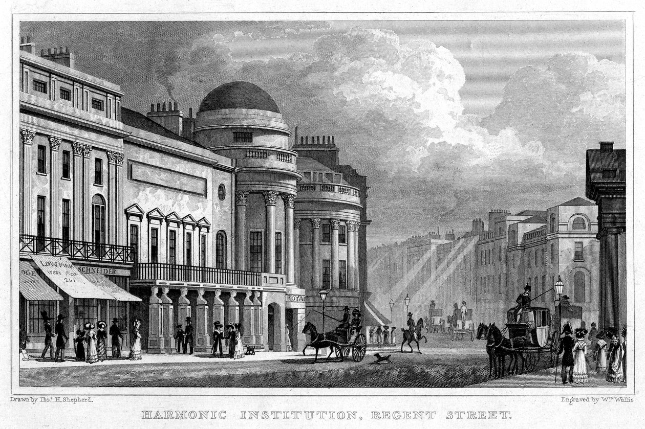 Institution Harmonique, Regent Street, 1828 - W. Wallis