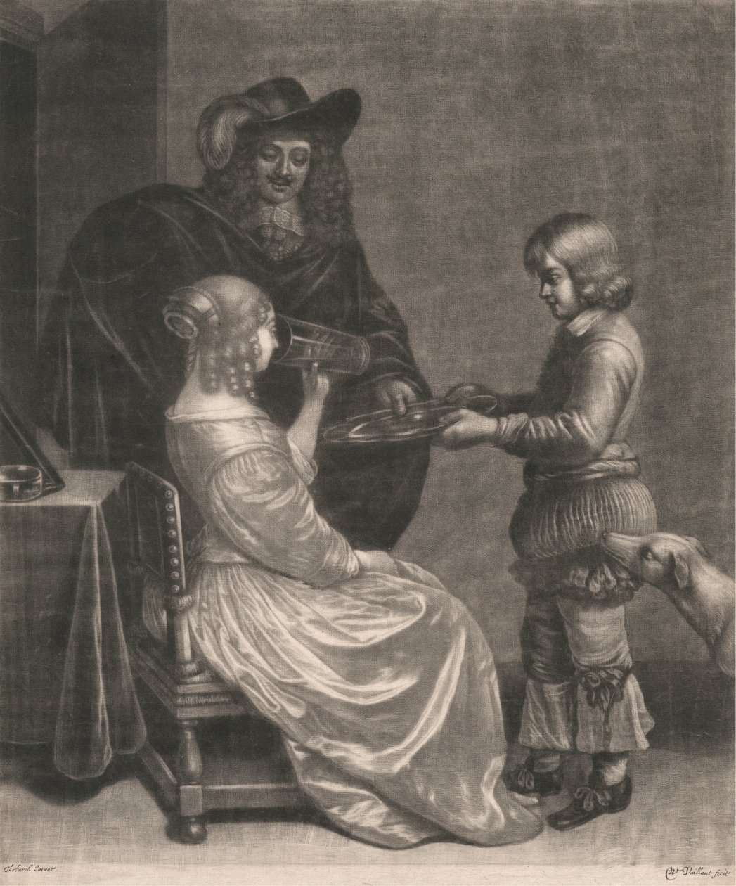 Dame, cavalier et un page - Wallerant Vaillant