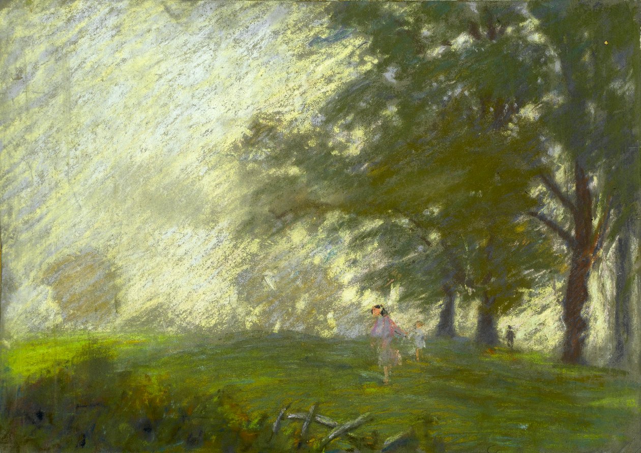 Jeune fille sautant à la corde dans une clairière - Walter Bonner Gash