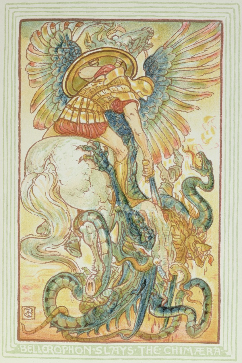 Bellérophon combattant la Chimère, 1895 - Walter Crane