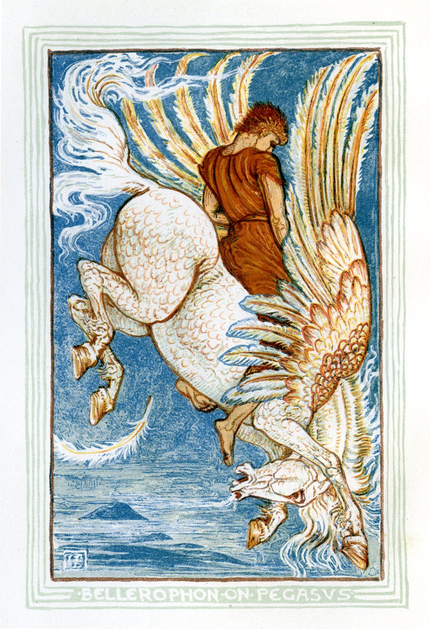 Bellérophon chevauchant Pégase - Walter Crane