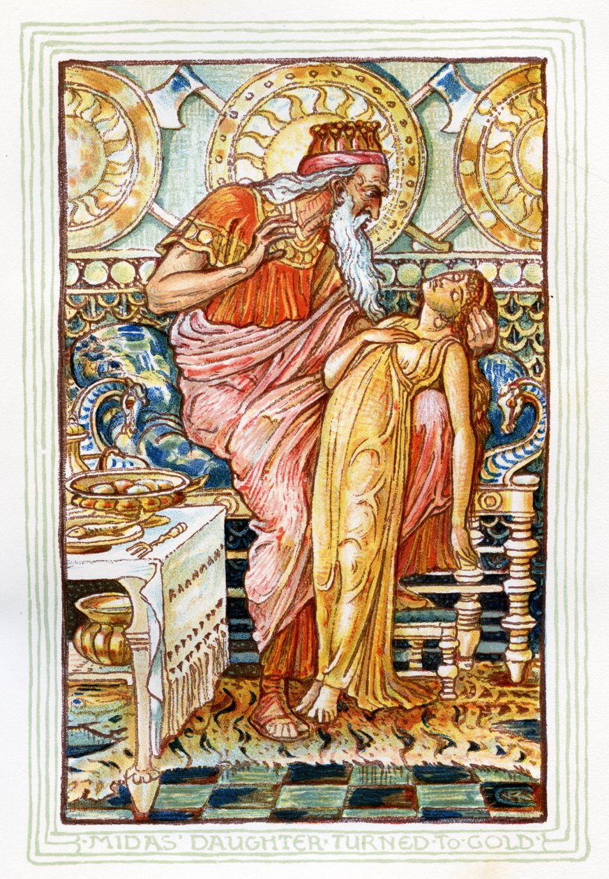 La fille de Midas transformée en or - Walter Crane