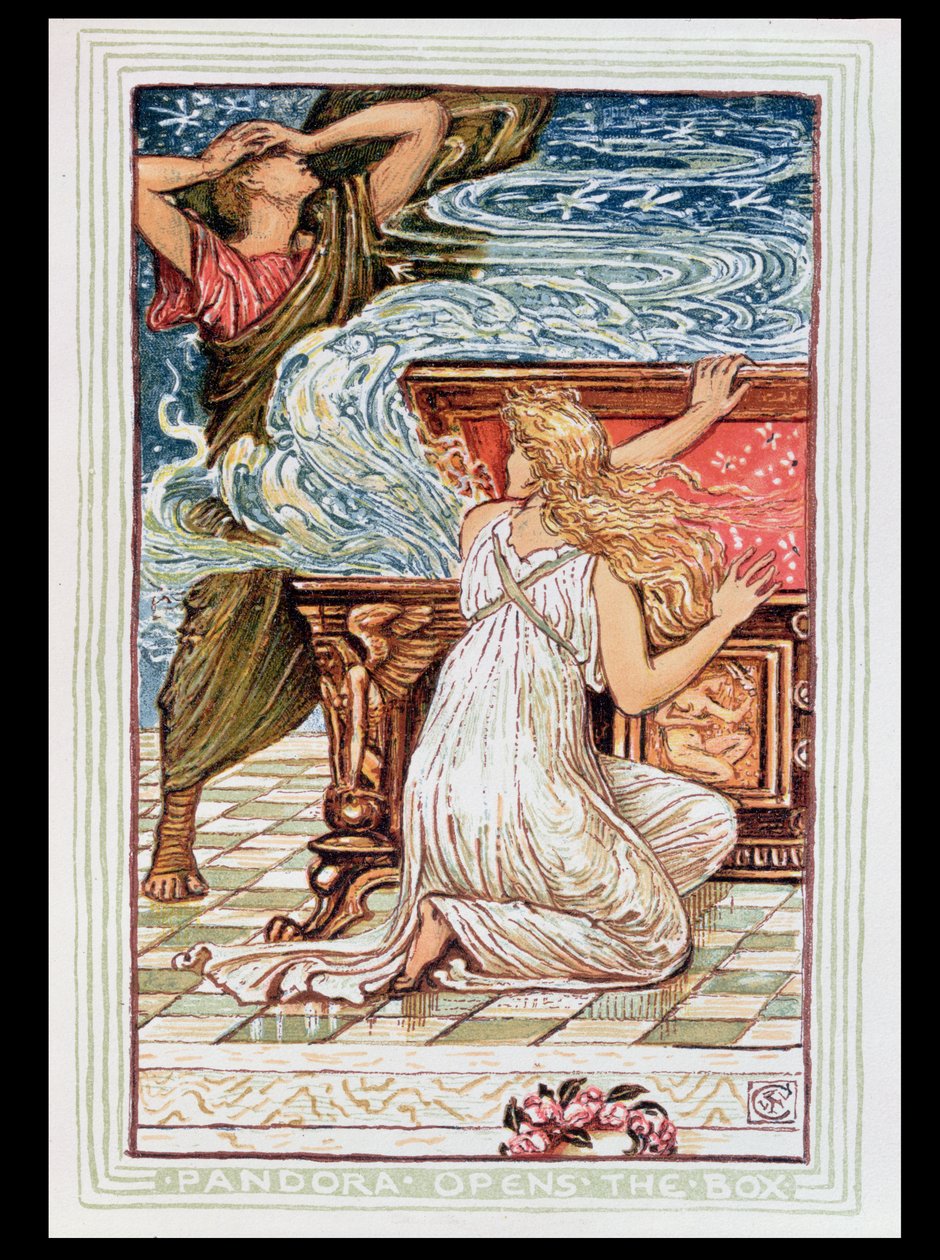 Pandore ouvre la boîte, illustration pour 