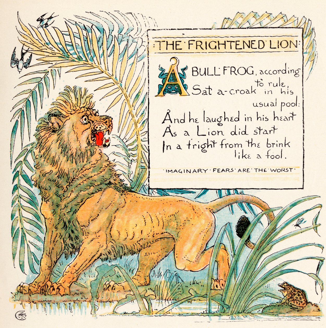Le Lion effrayé, illustration de 