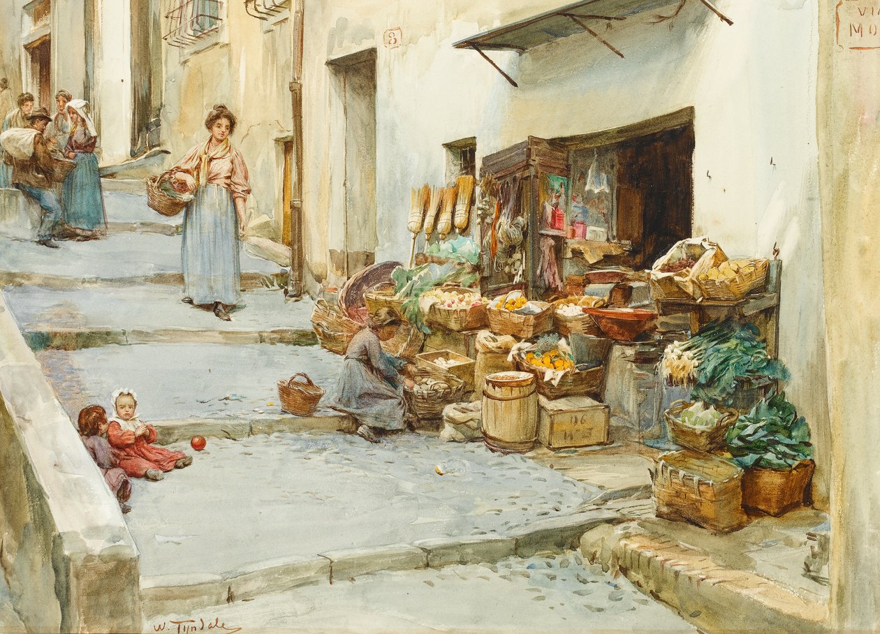 Un magasin de légumes en Italie - Walter Frederick Roofe Tyndale