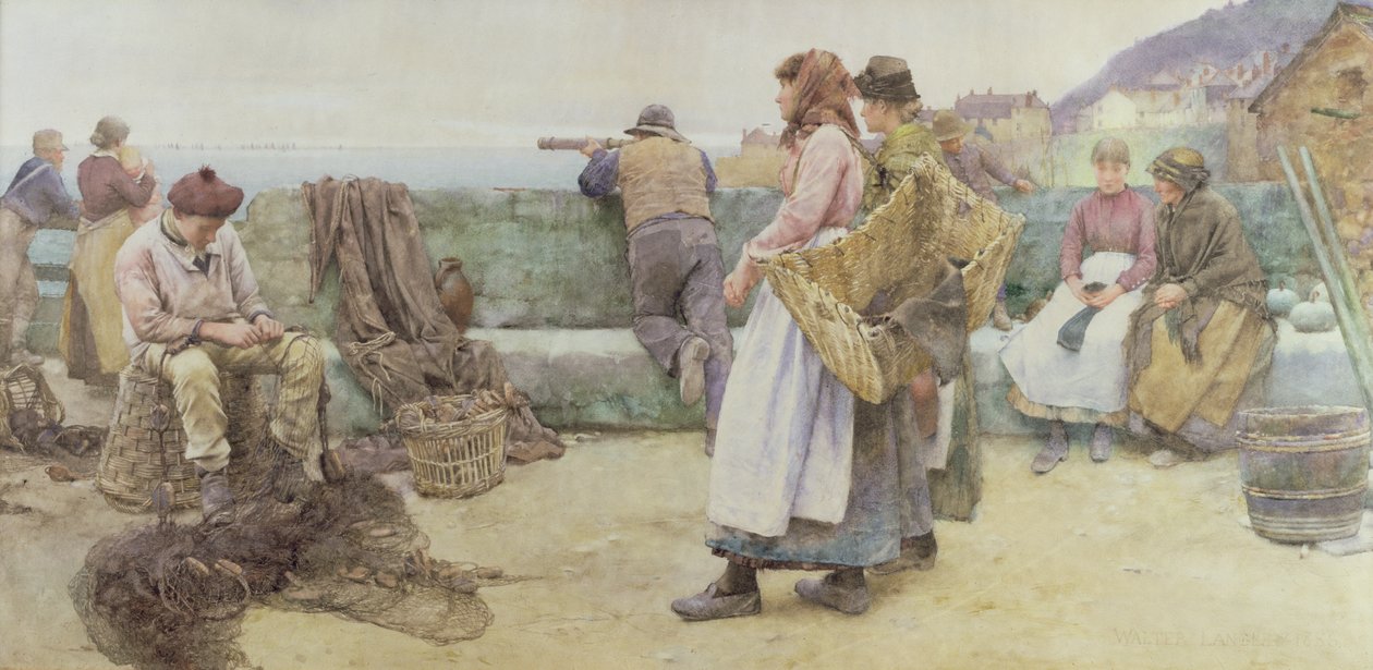 Dans un village de pêcheurs de Cornouailles : départ de la flotte pour le nord, 1886 - Walter Langley