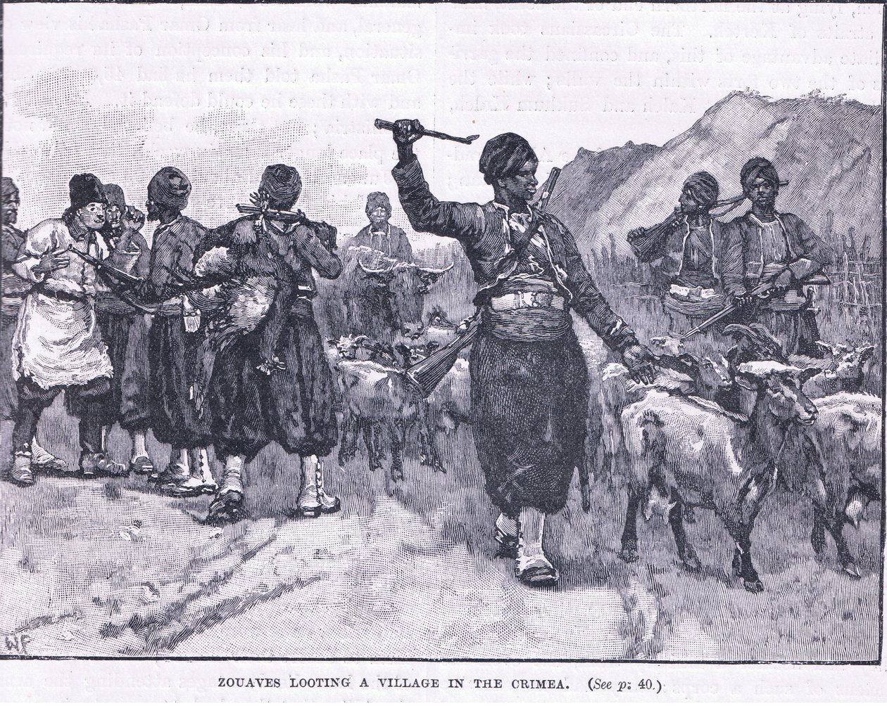 Zouaves pillant un village en Crimée 1854 - Walter Paget