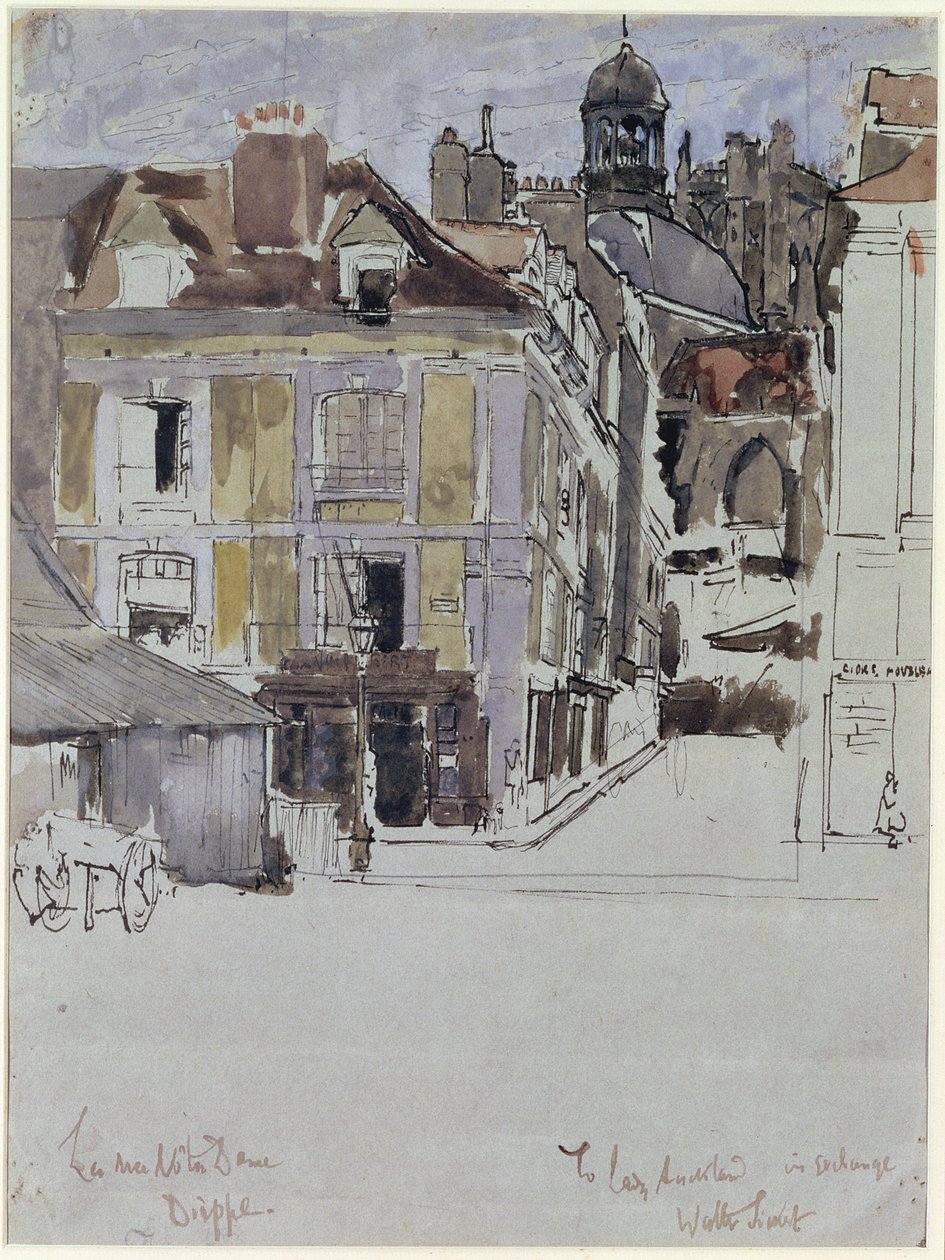 La Rue Notre Dame, Dieppe, avec le Quai Duquesne au premier plan, c.1899 - Walter Richard Sickert