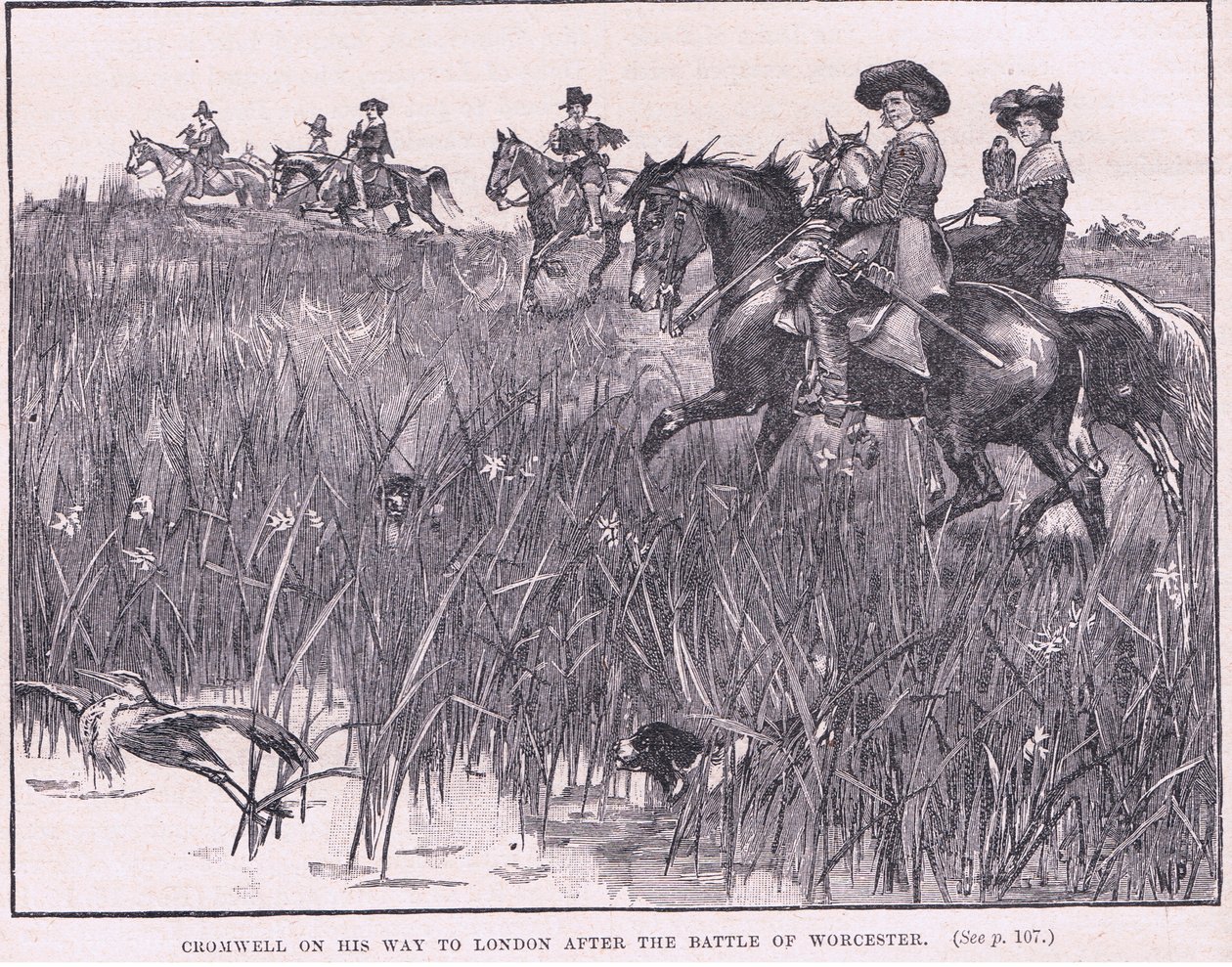 Cromwell en route pour Londres après la bataille de Worcester en 1651 - Walter Stanley Paget
