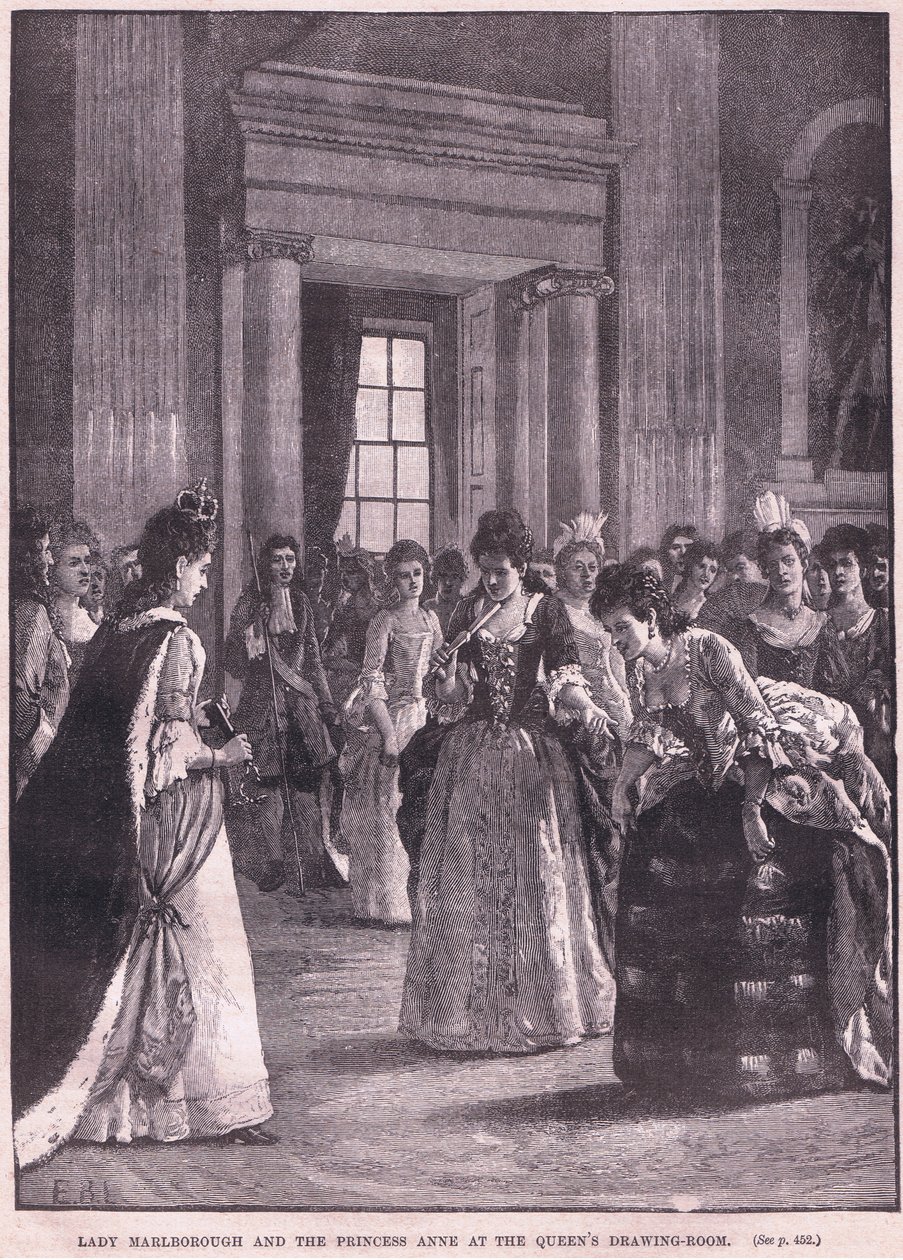 Lady Marlborough et la Princesse Anne au salon de la reine AD 1692 - Walter Stanley Paget