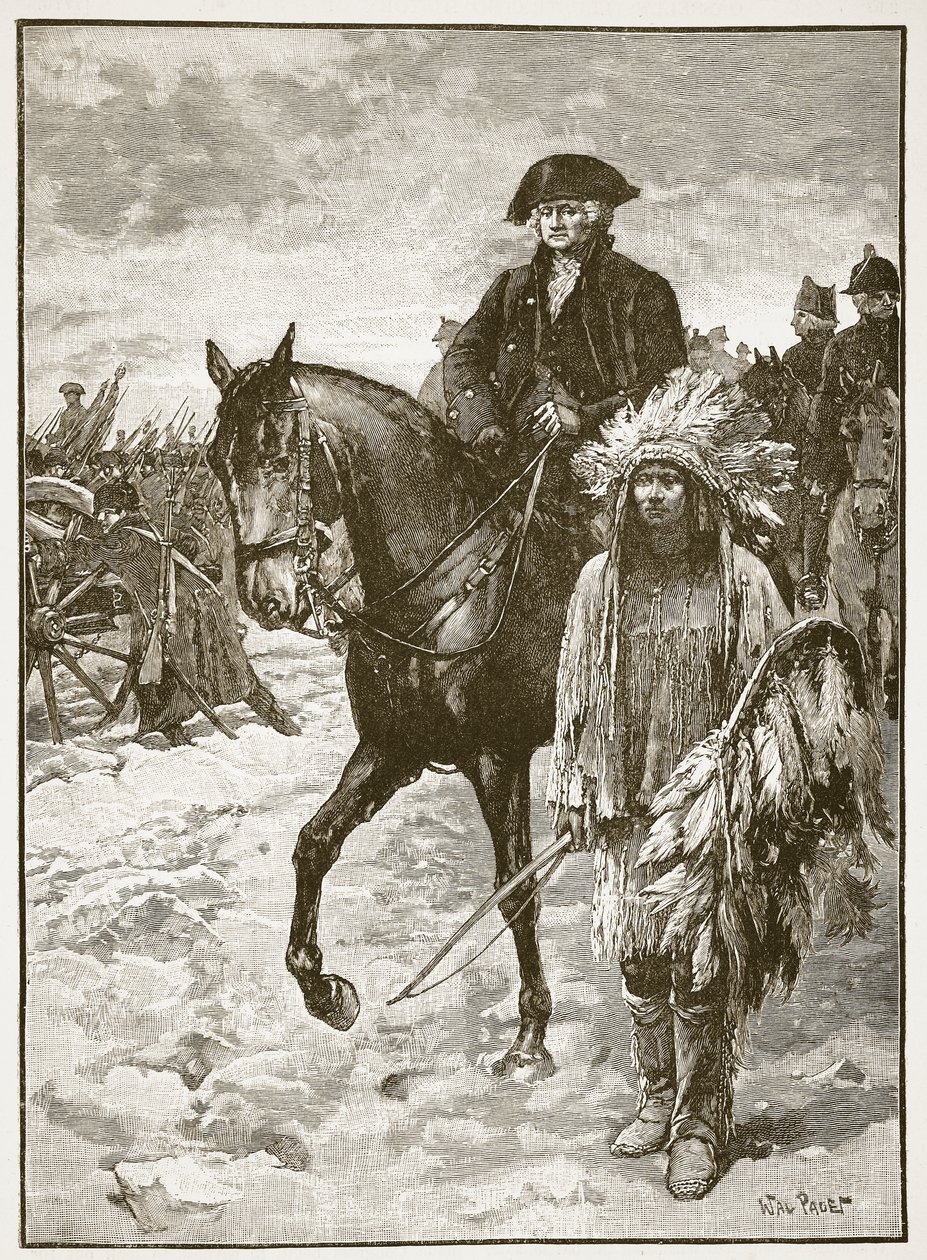 Washington traversant le Delaware, 1776, illustration de 