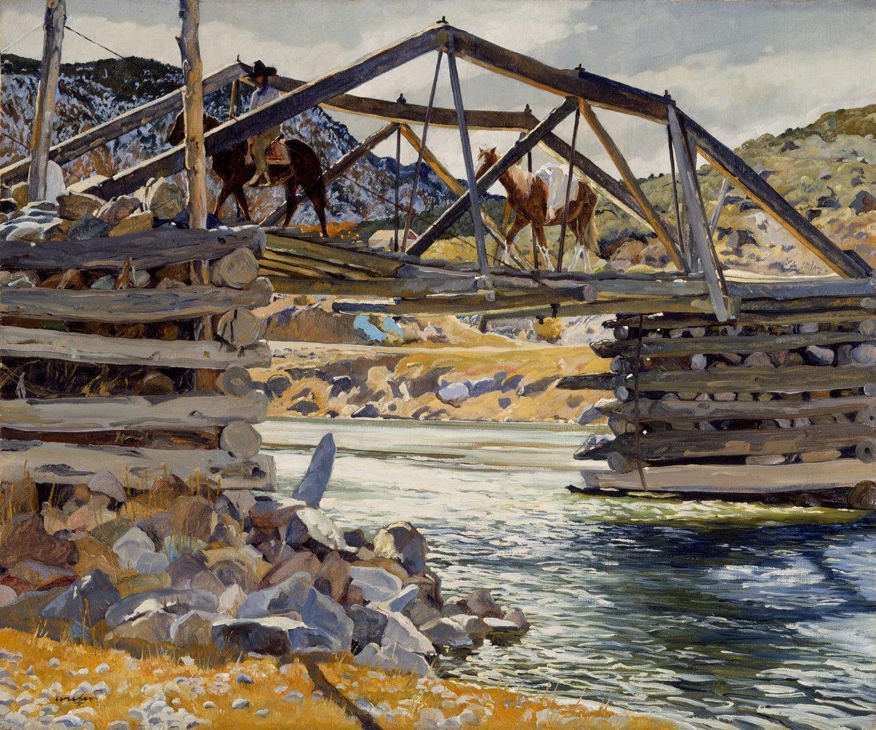 Traversée du Rio Grande, vers 1914-31 - Walter Ufer