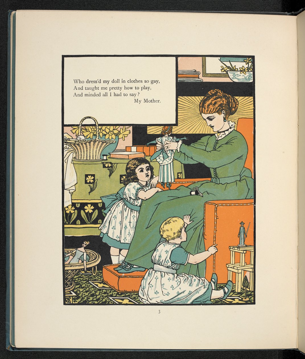 Une mère avec ses enfants. - Walter Crane