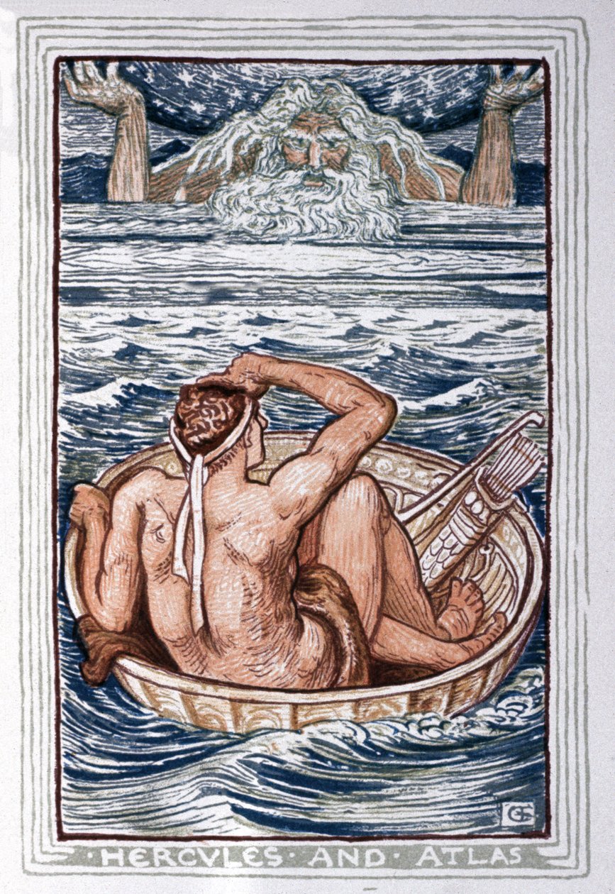 Héraclès et Atlas, c.1900 (illustration) - Walter Crane
