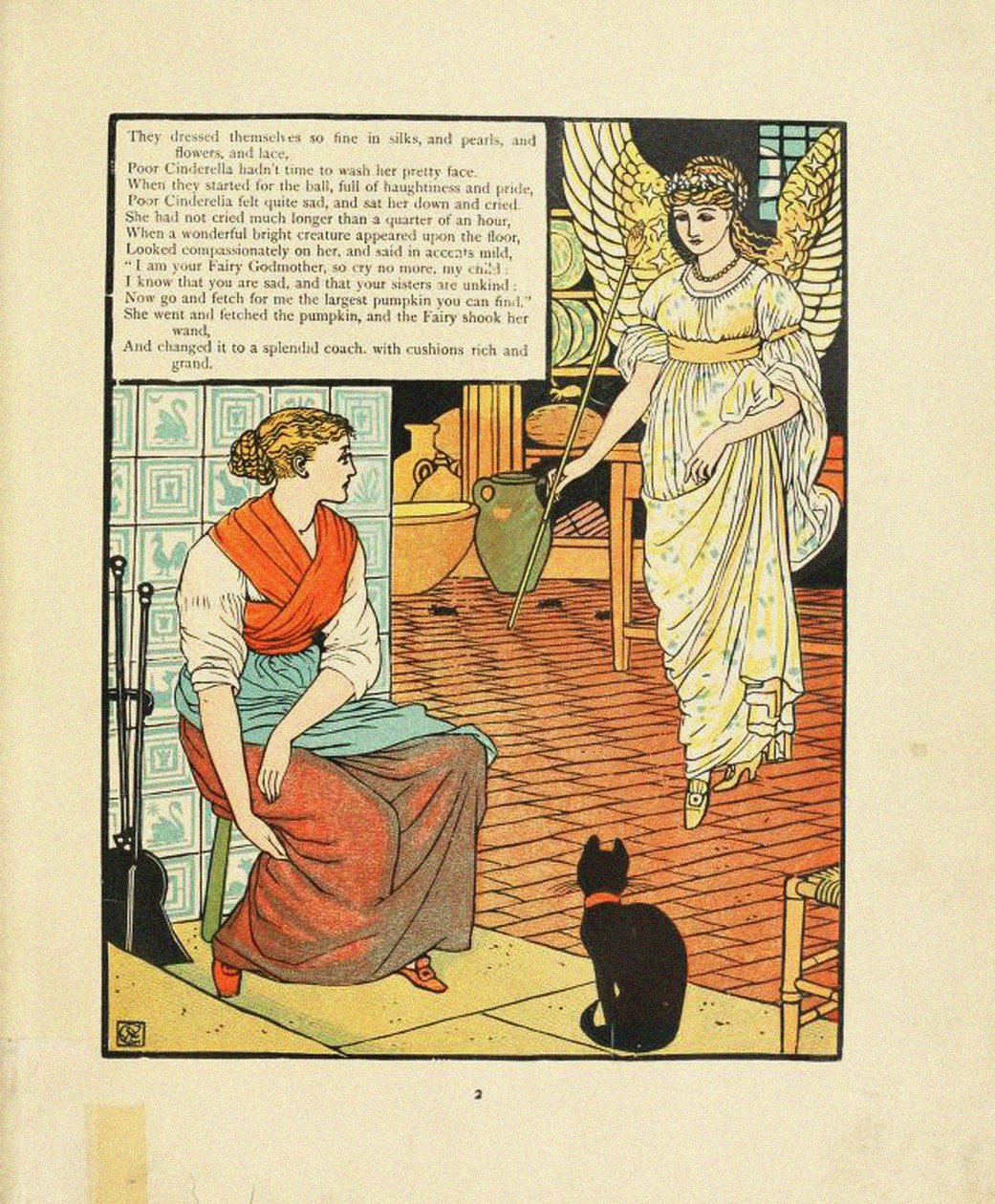 Illustration pour le conte de fées Cendrillon - Walter Crane