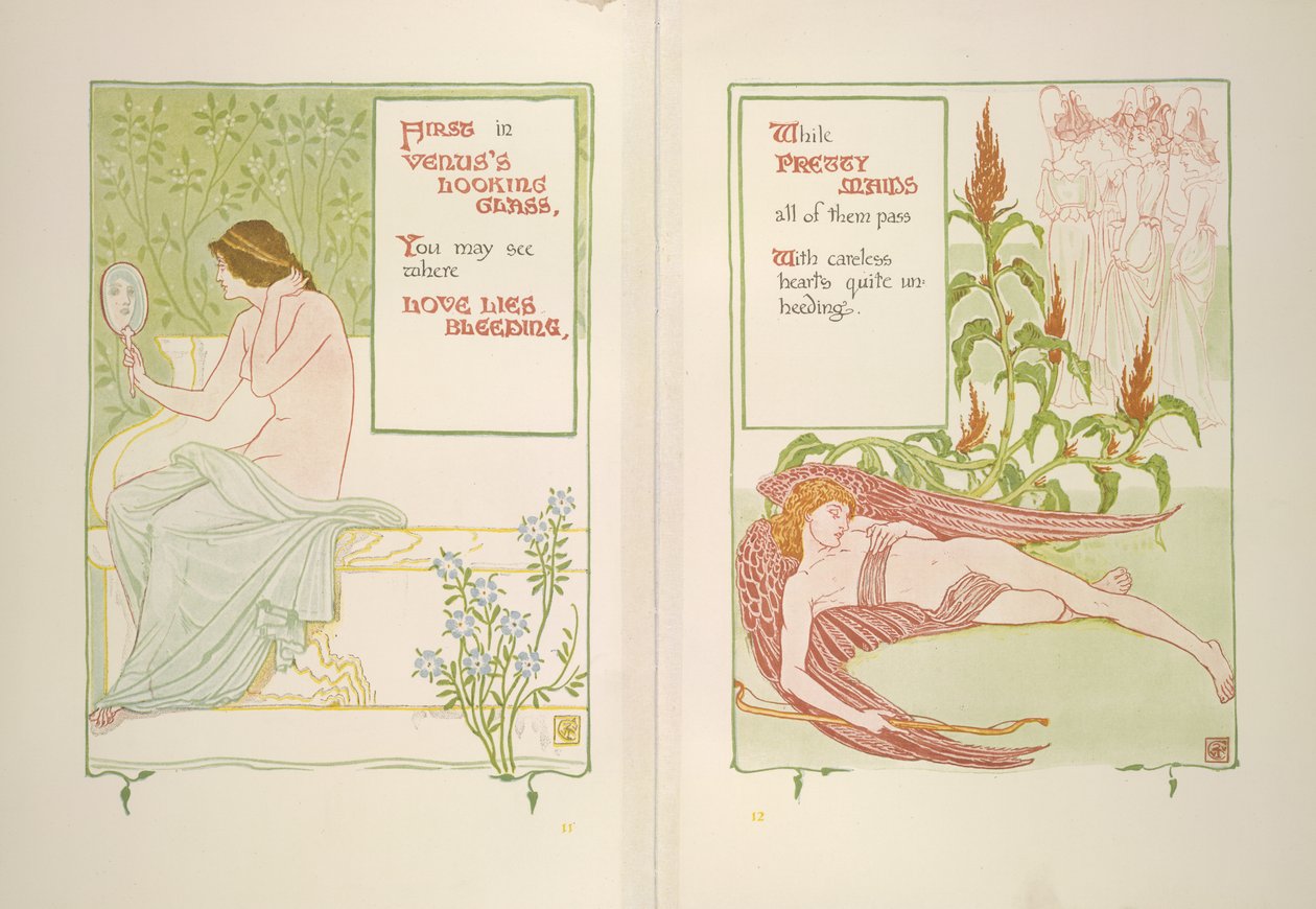 Miroir de Vénus et servantes - Walter Crane