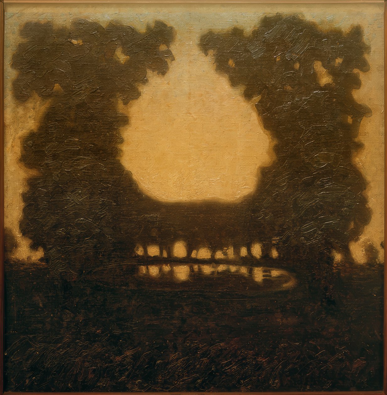 Paysage de parc avec lac - Walter Ophey
