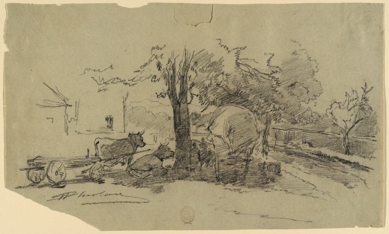 Une place de village - Walter Shirlaw