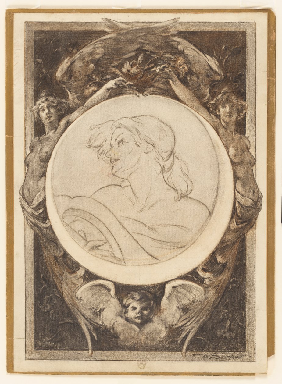 Femme avec une lyre - Walter Shirlaw