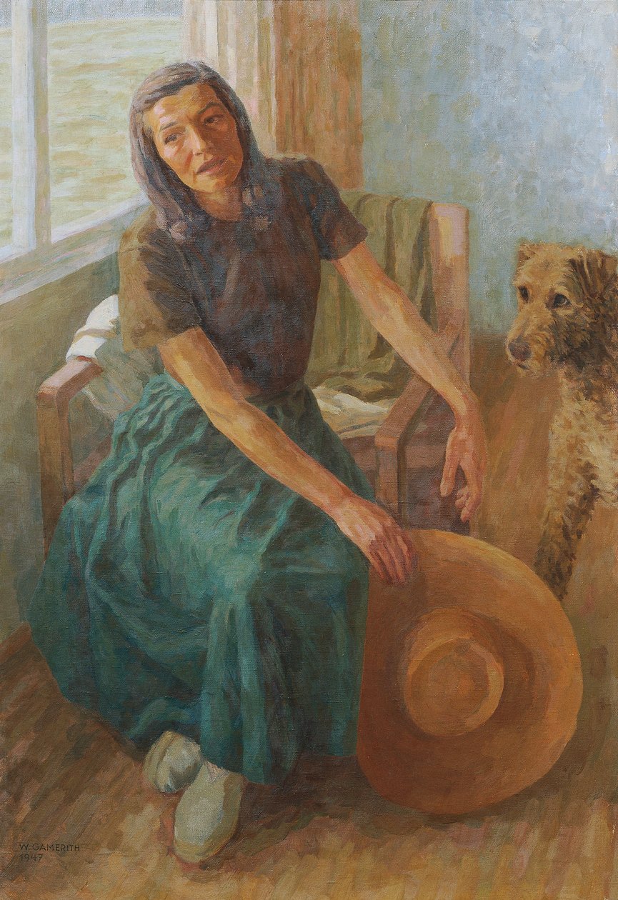 Grete Gamerith avec le chien "Puck" - Walther Gamerith