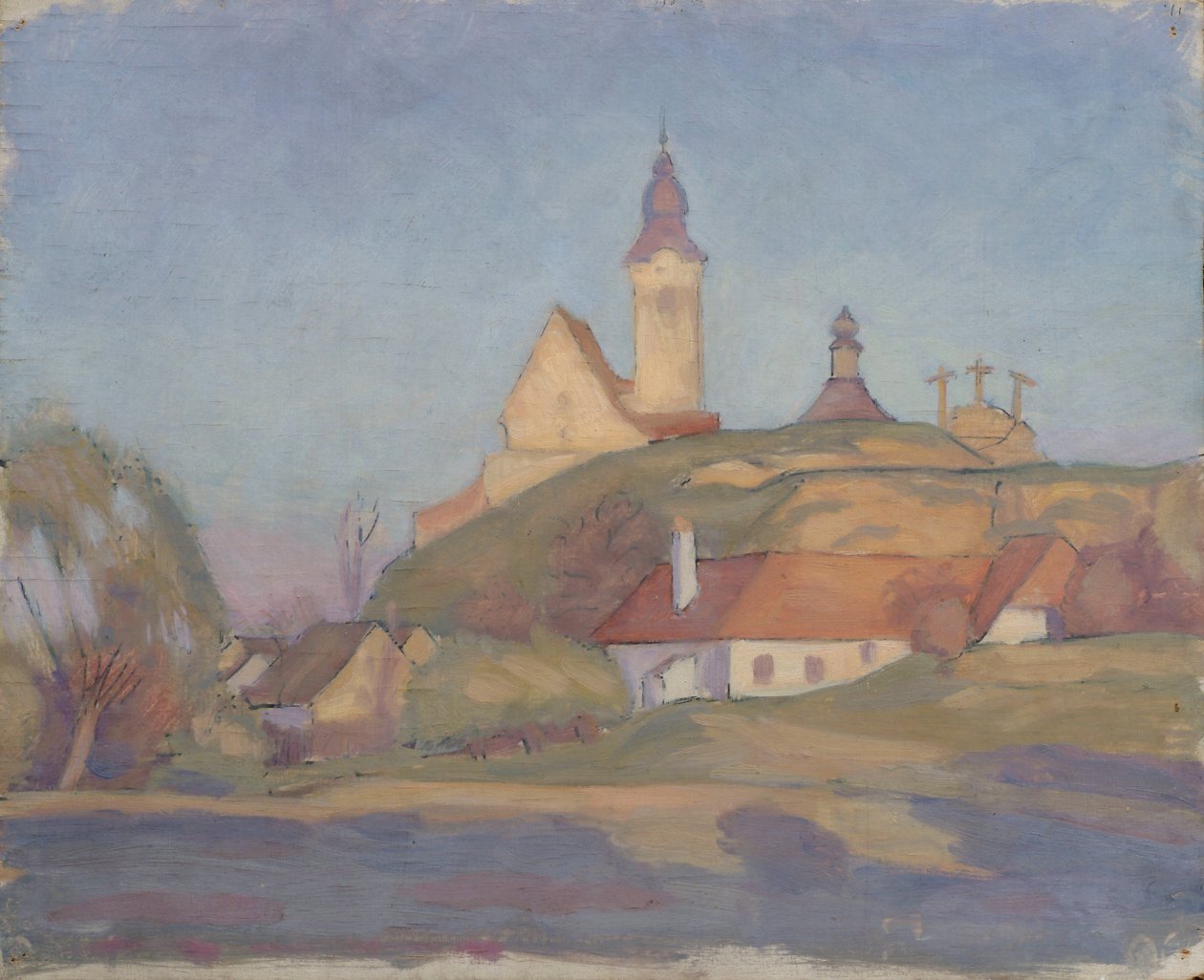 Paysage avec église - Walther Gamerith
