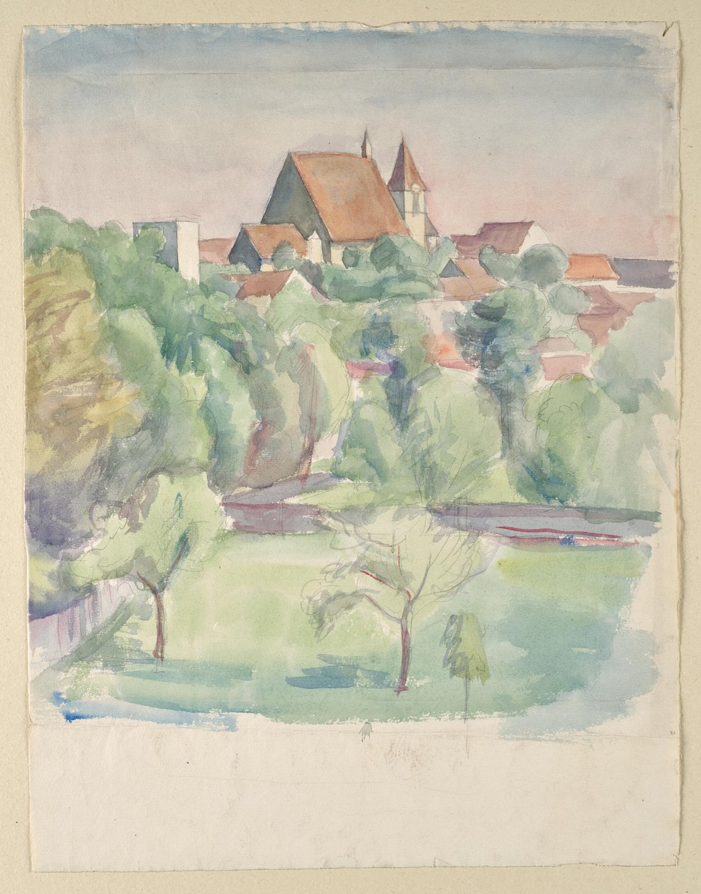 Paysage avec église - Walther Gamerith