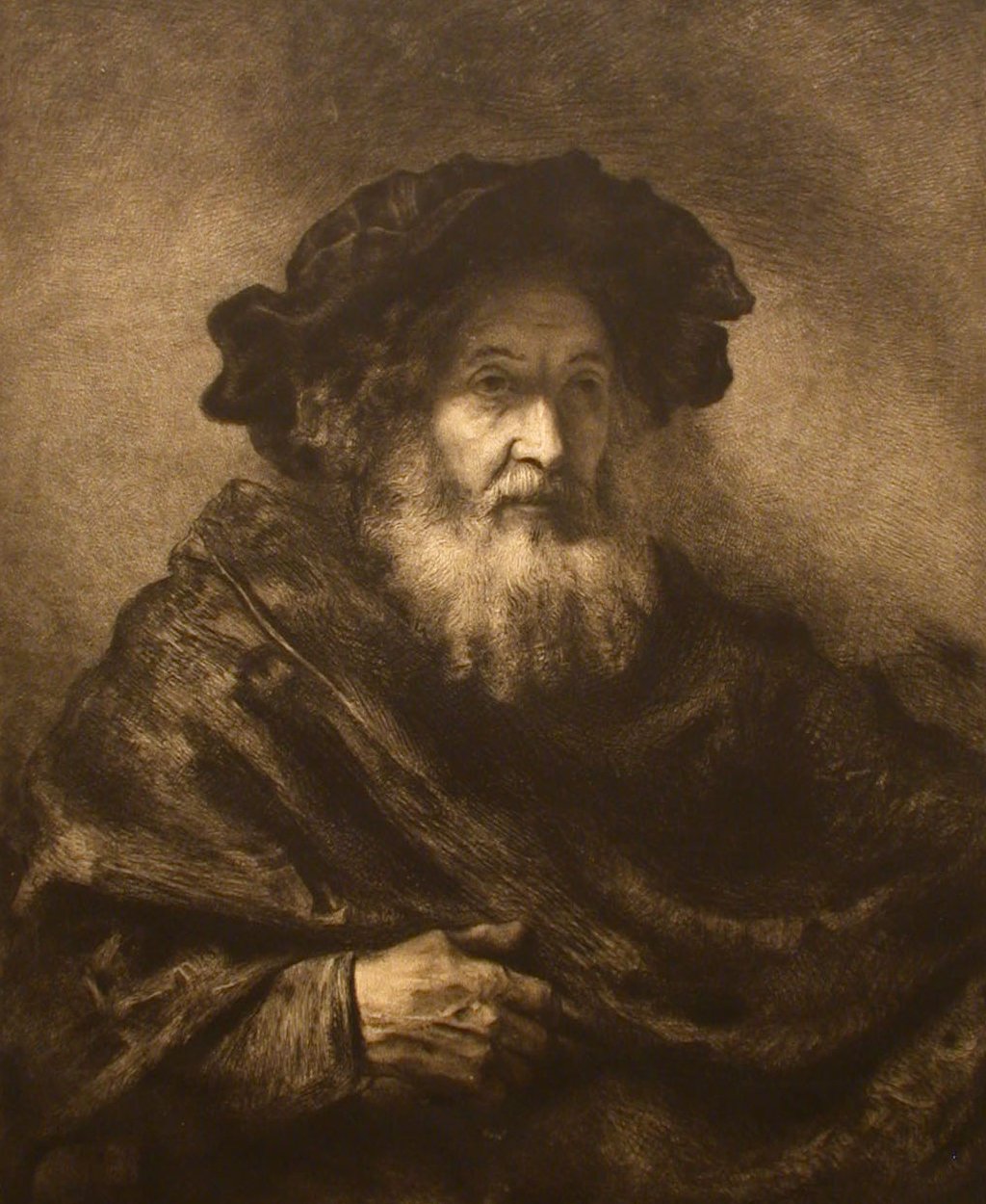 Sans titre : Vieil homme à la Rembrandt - Waltner