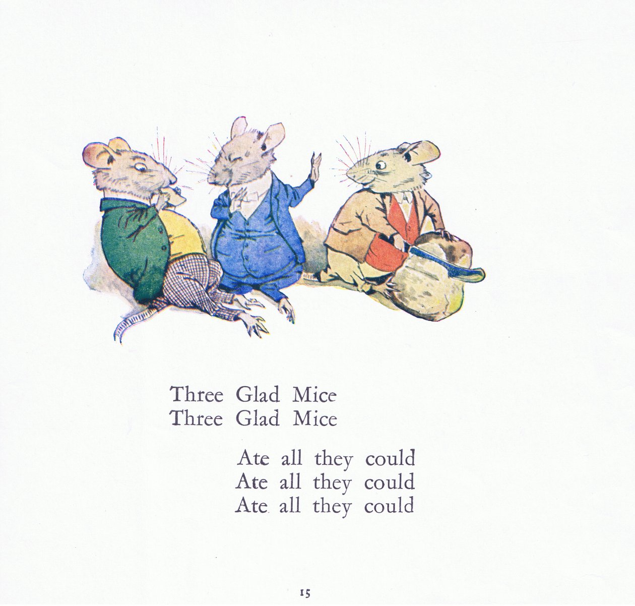 Trois souris joyeuses, trois souris joyeuses, ont mangé tout ce qu