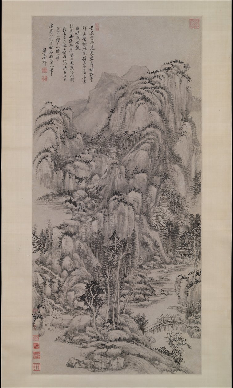 Paysage après Wu Zhen, daté 1695 - Wang Yuanqi