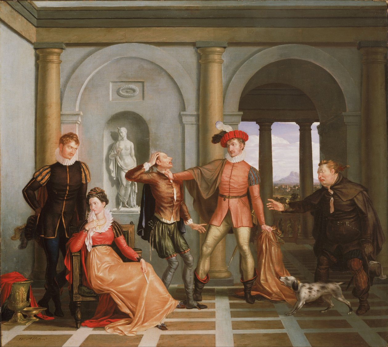 Scène de La Mégère apprivoisée de Shakespeare (Katharina et Petruchio) - Washington Allston