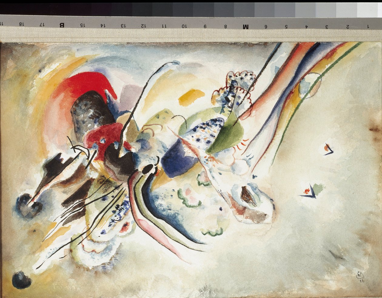 Composition Aquarelle et crayon sur carton par Vassily Kandinsky - Wassily Kandinsky