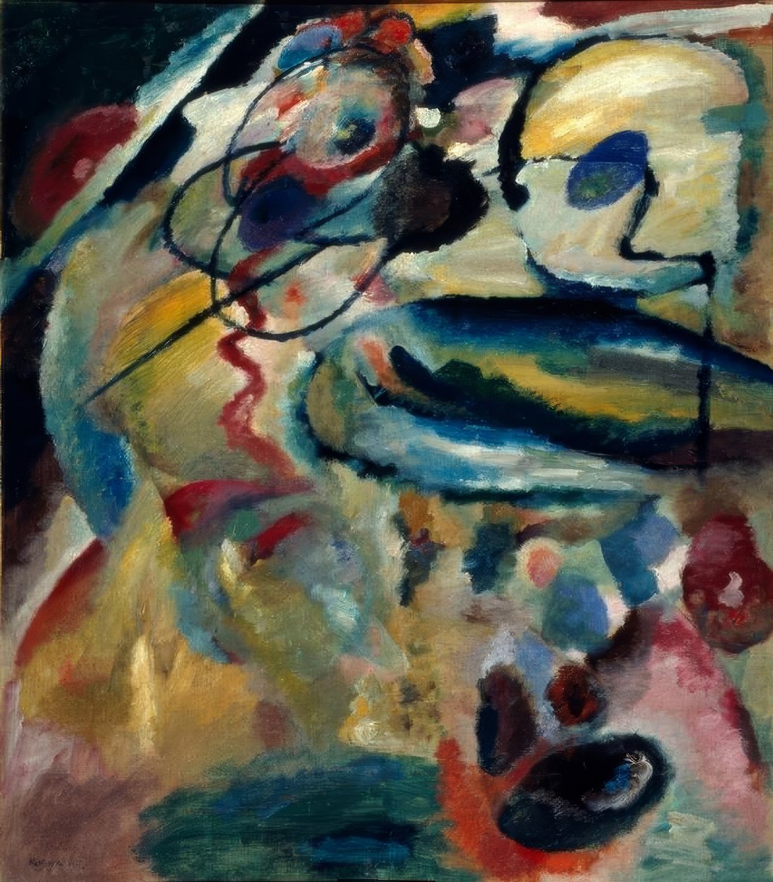 Première image non objective avec cercle - Wassily Kandinsky