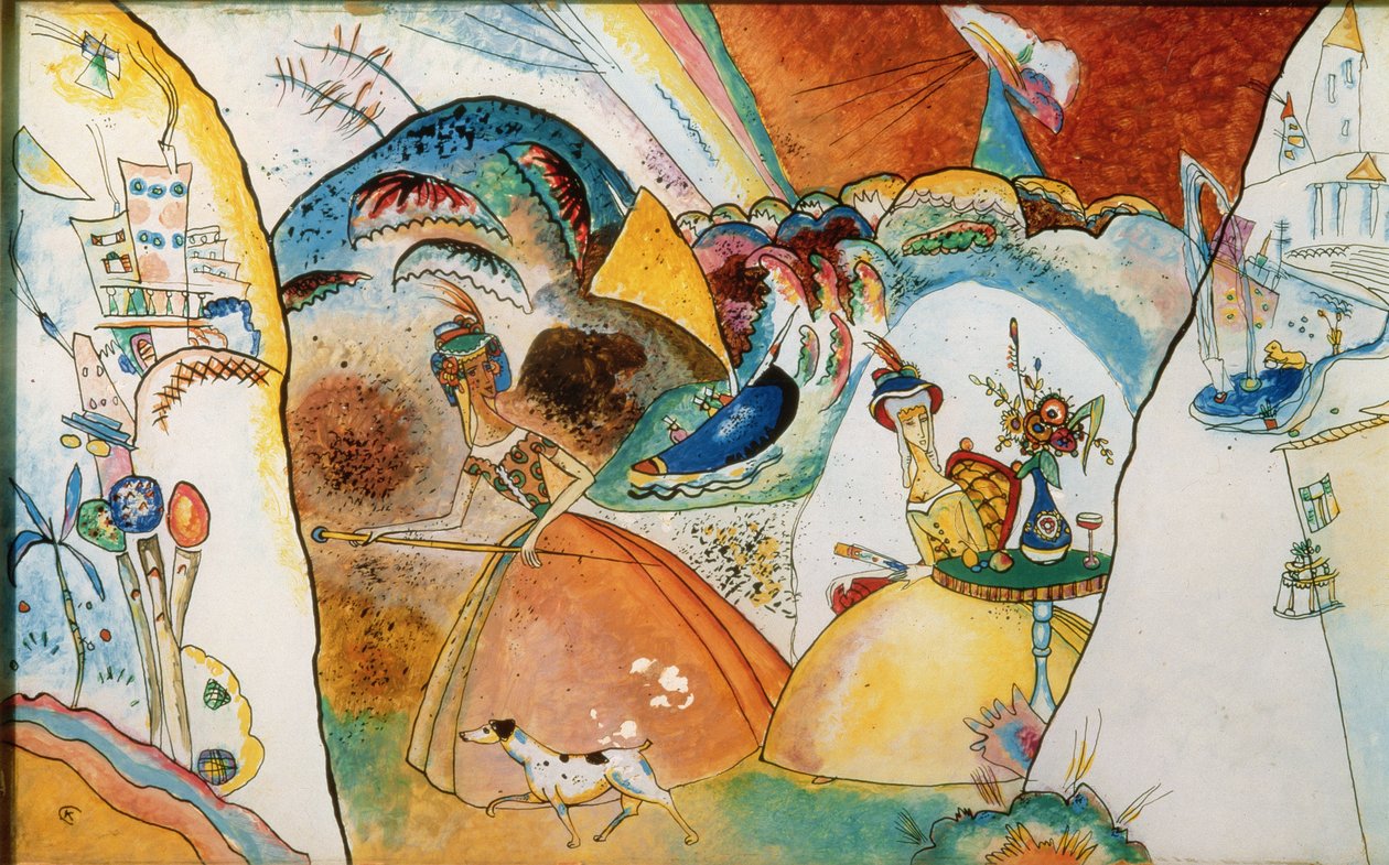 Dames dans un paysage, 1918 - Wassily Kandinsky