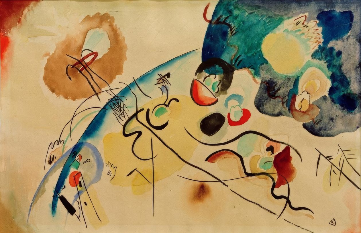 Sans titre (Composition avec motif troïka) - Wassily Kandinsky