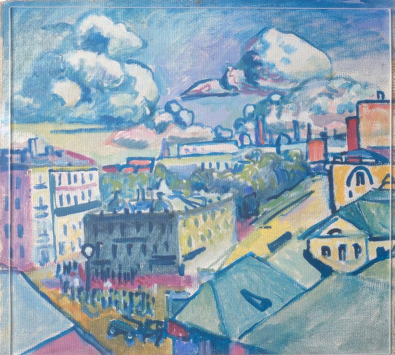 Place Zubowsky à Moscou vue de la fenêtre - Wassily Kandinsky