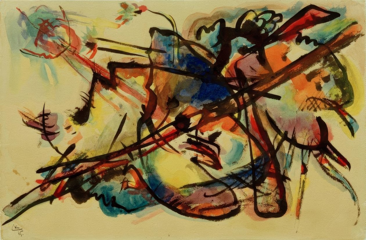 Composition abstraite (bleu et or) - Wassily Kandinsky