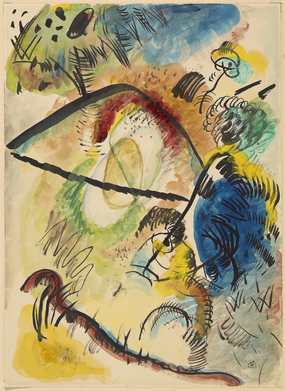Aquarelle IX (Avec des traits noirs) - Wassily Kandinsky