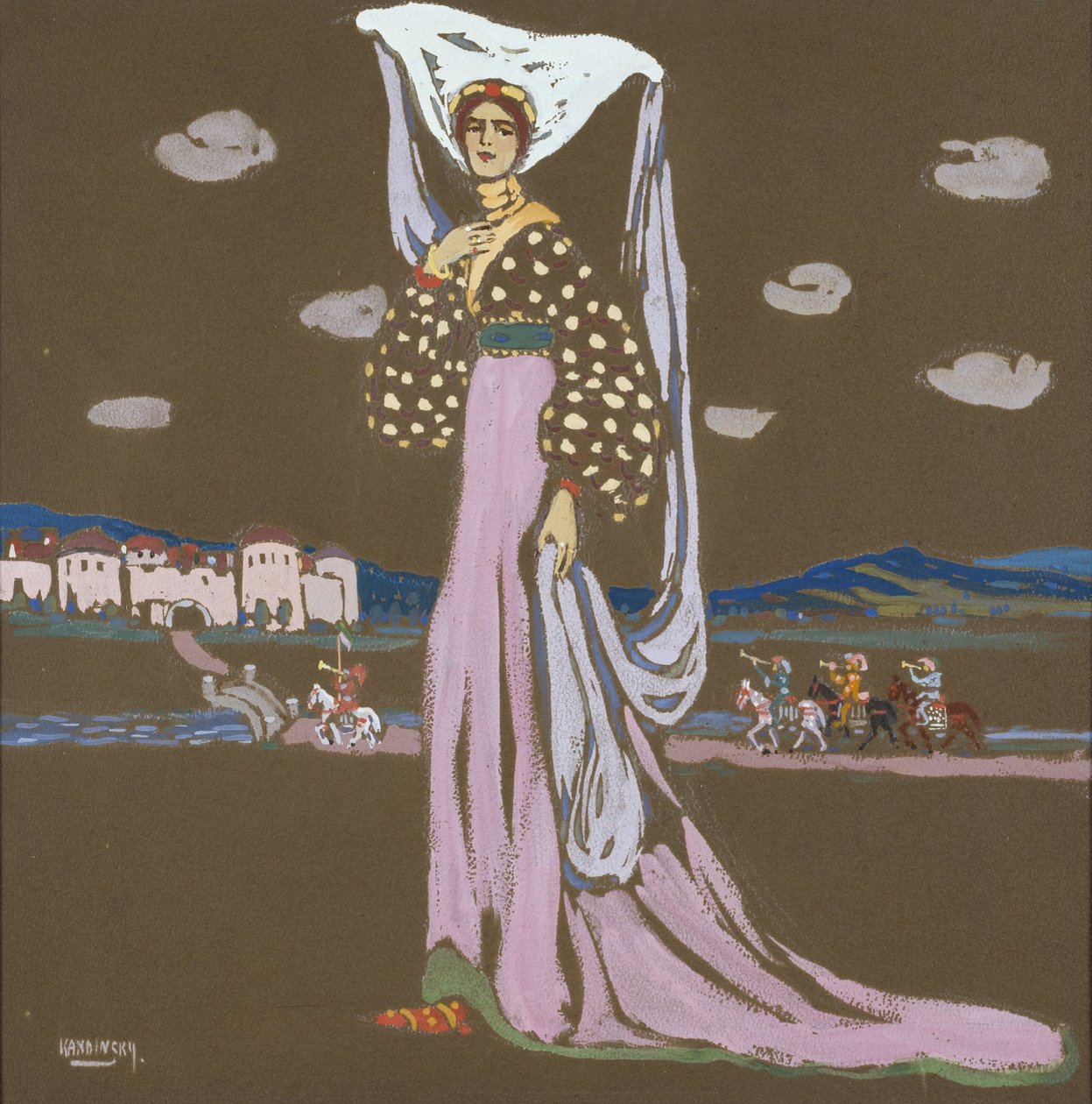 La nuit (Dame en promenade) - Wassily Kandinsky