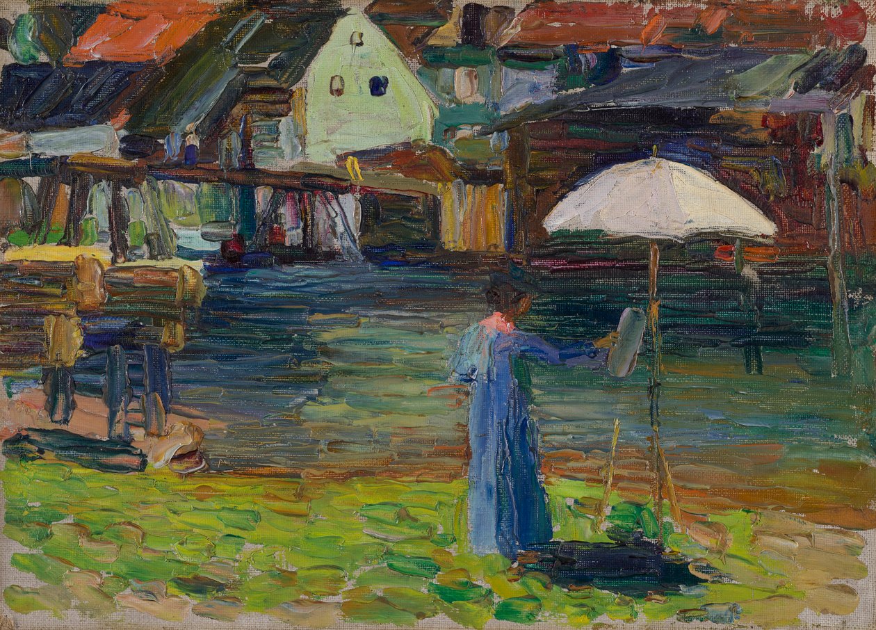 Kallmünz – Gabriele Münter en train de peindre I - Wassily Kandinsky