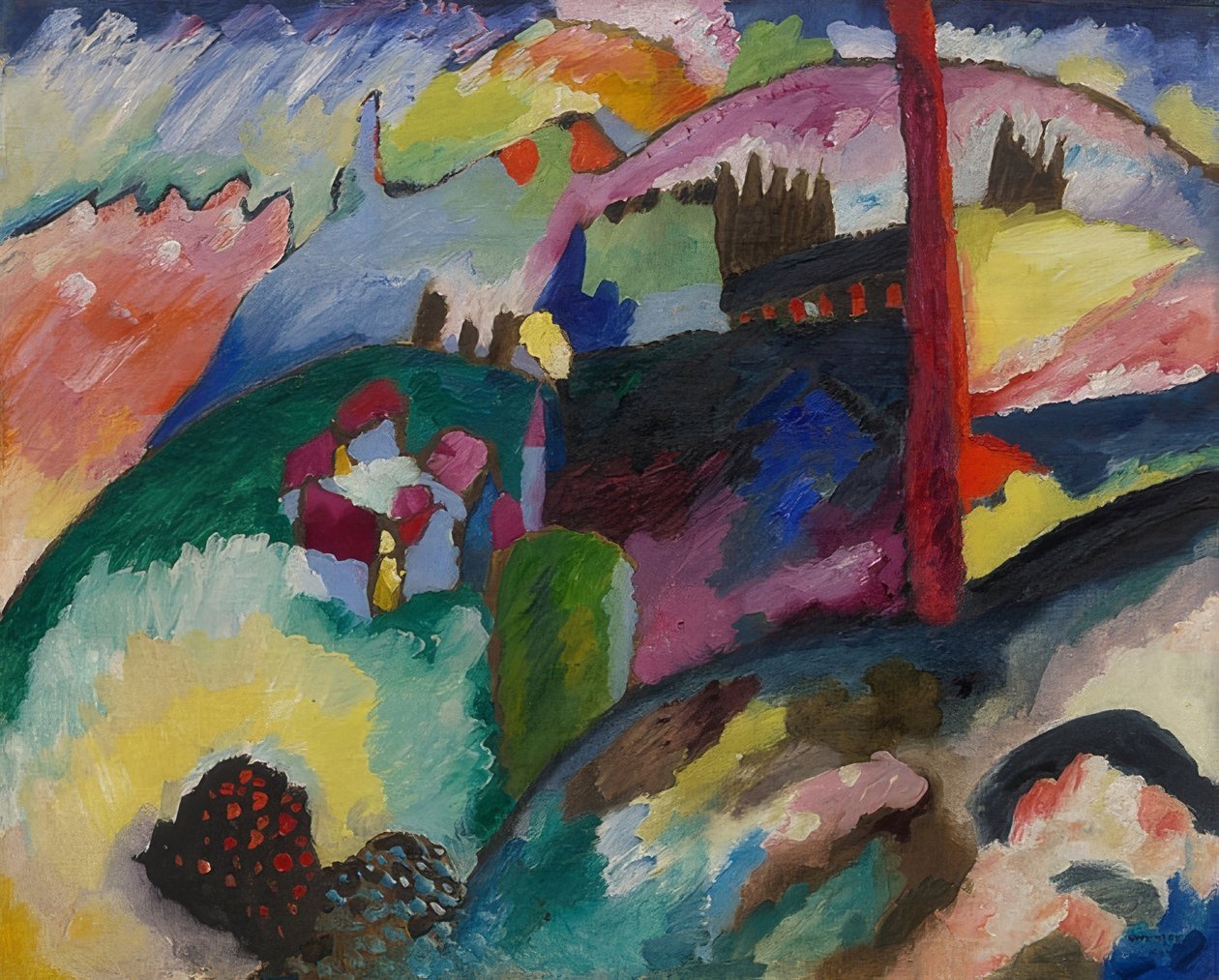 Paysage avec cheminée d