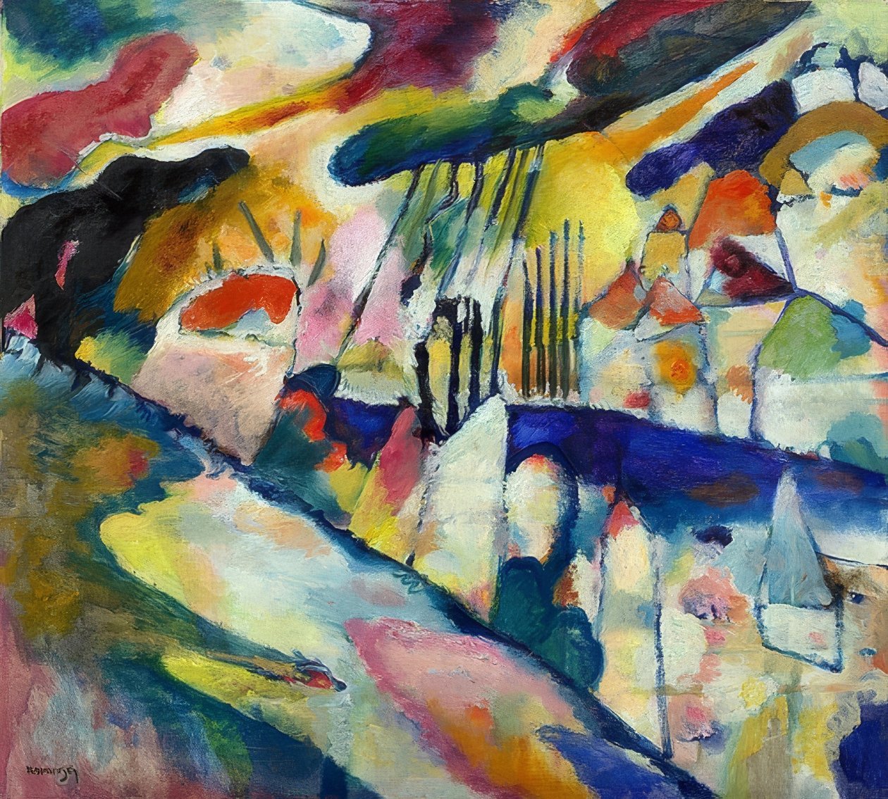 Paysage avec pluie - Wassily Kandinsky
