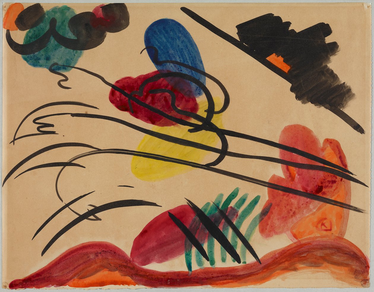 Avec trois cavaliers - Wassily Kandinsky