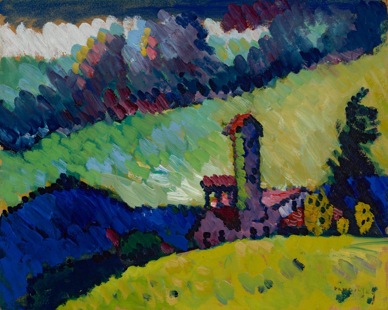 Murnau – Étude pour "Paysage avec tour" - Wassily Kandinsky