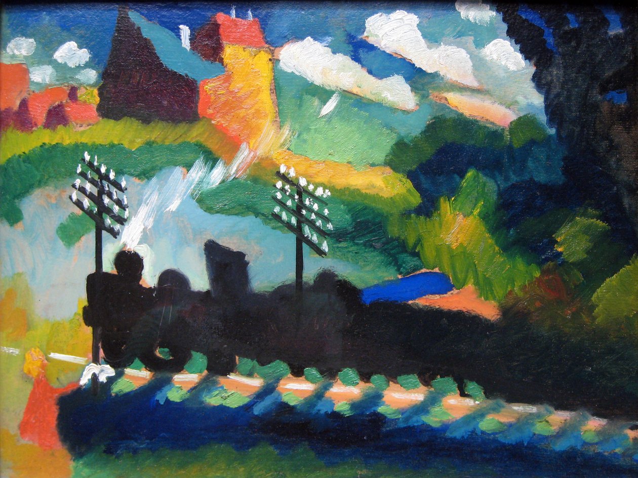 Vue de Murnau avec chemin de fer et château - Wassily Kandinsky