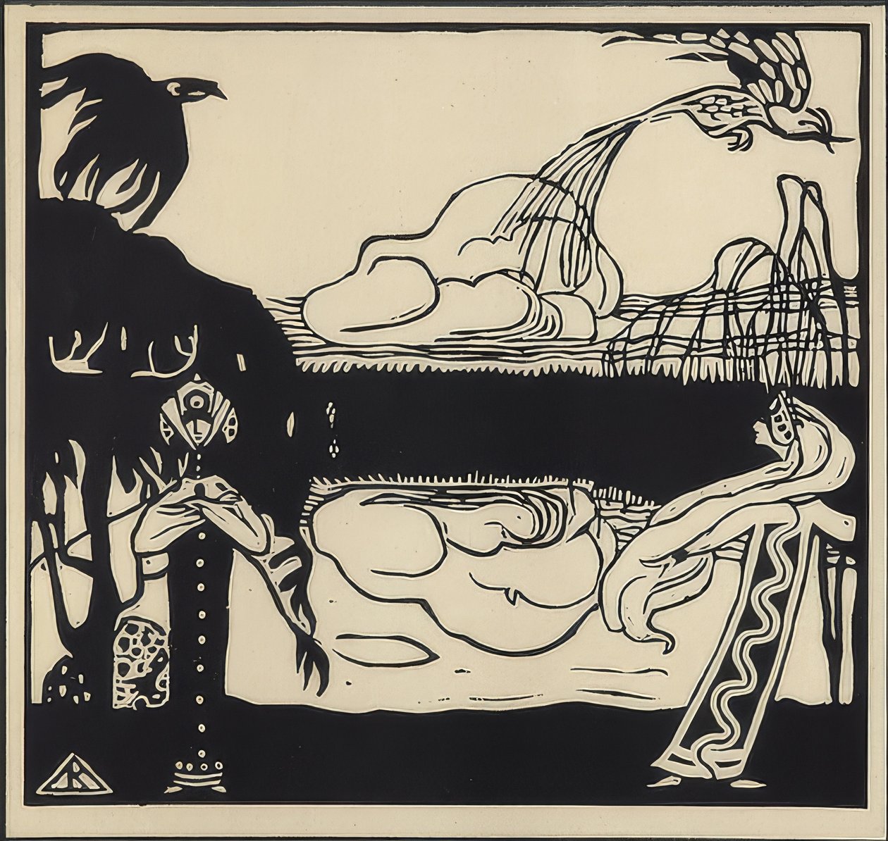 Deux oiseaux. 1907 - Wassily Kandinsky
