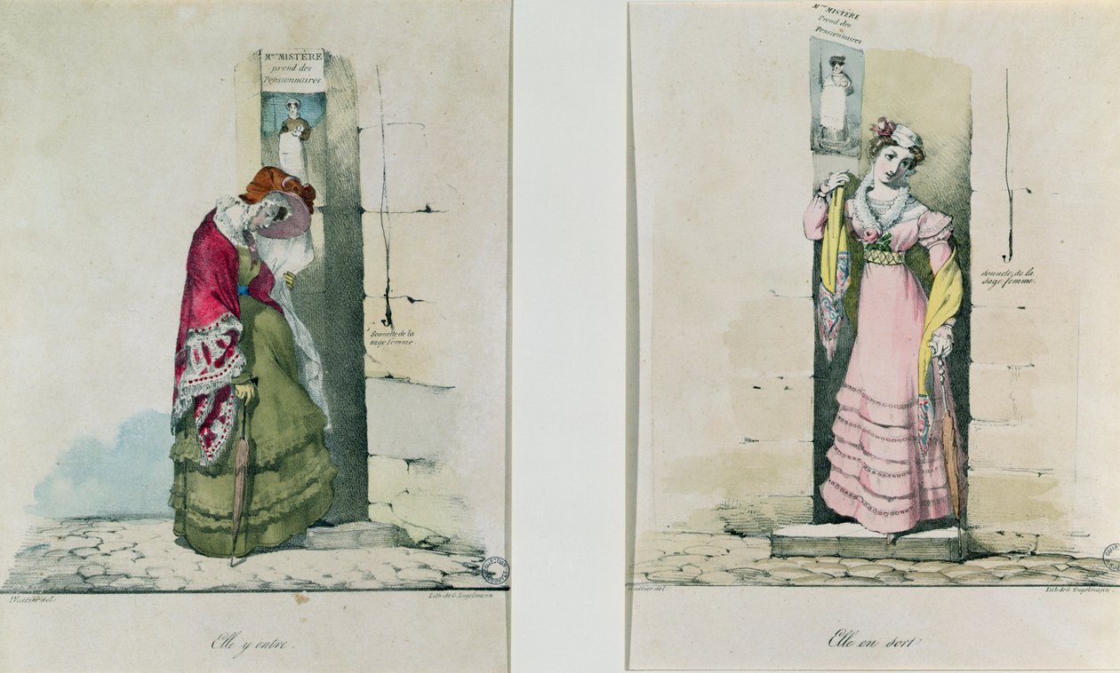 Une femme entrant et sortant d