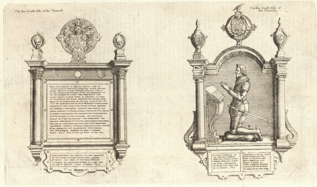 Abbot et Purefoy (monument) - Wenceslaus Hollar
