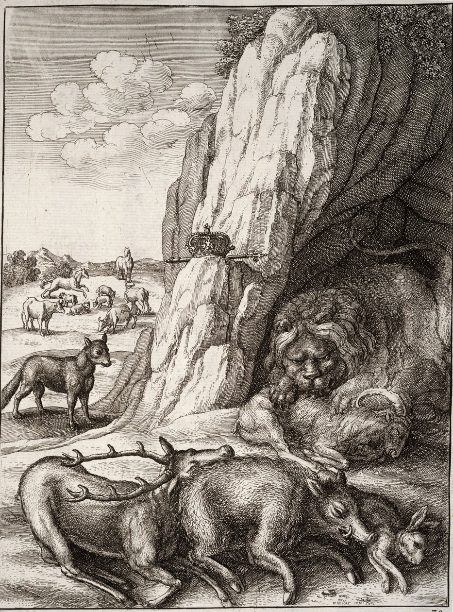 Le lion malade - Wenceslaus Hollar